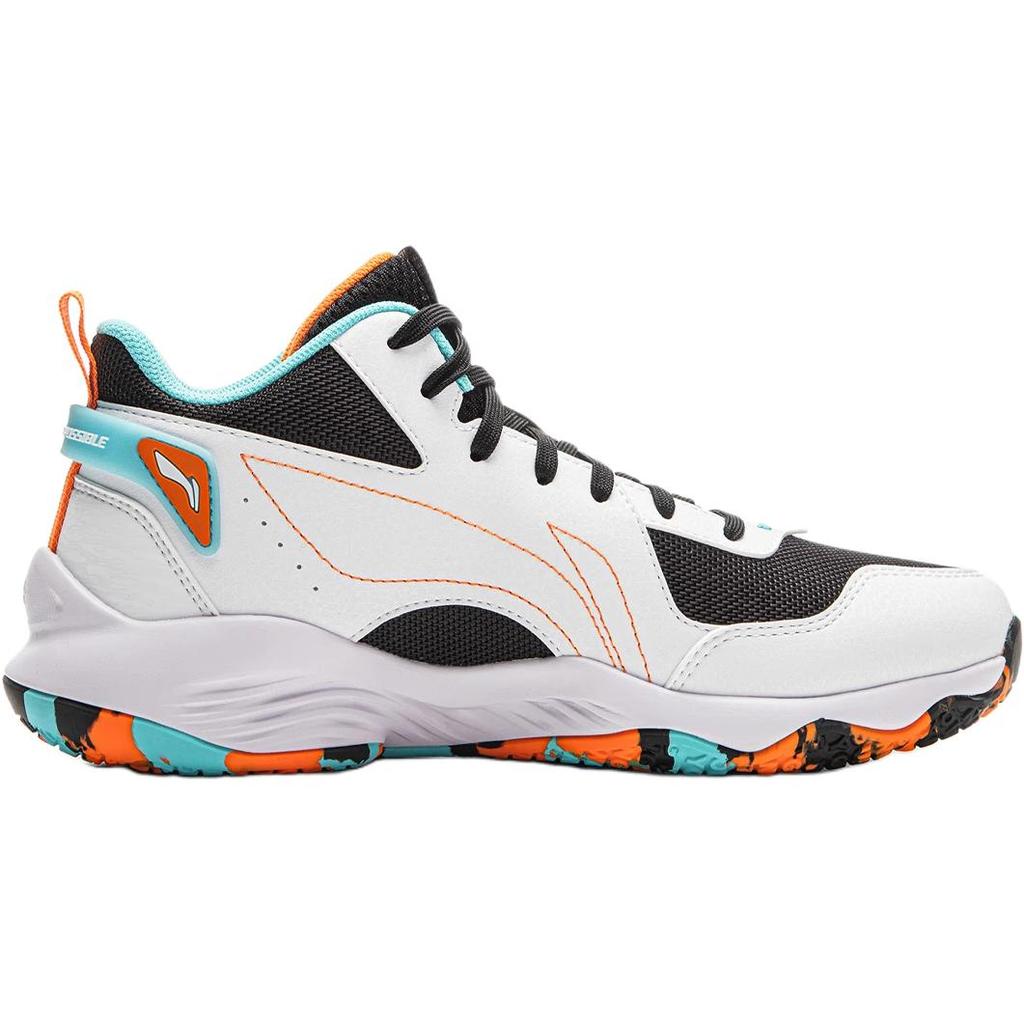 Li Ning Kids Basketball Anything Is Possible Fashion Comfortable Shock Absorption Rebound Breathable Mid-Top Kids Basketball Shoes YKBV103-5