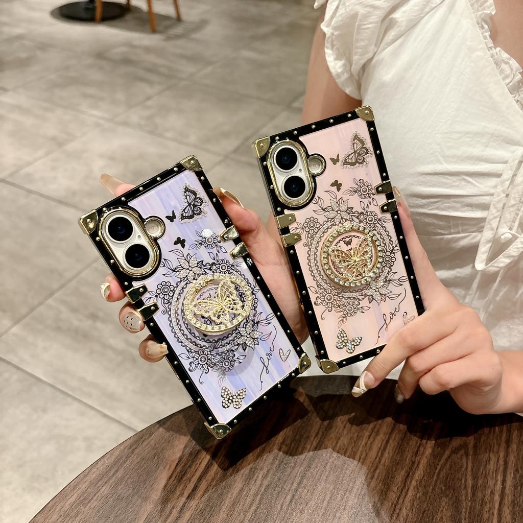 For iPhone 17 Cases Rhinestone Decor Butterfly Pattern TPU + PC Phone Cover