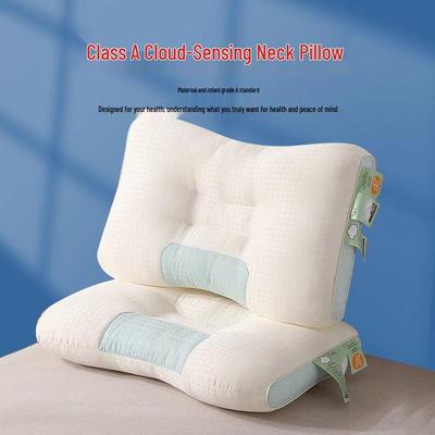 Knitted Deep Sleep Neck Support Pillow - Non-Collapsing Core for Cervical Spine, Ideal for Adults & Students
