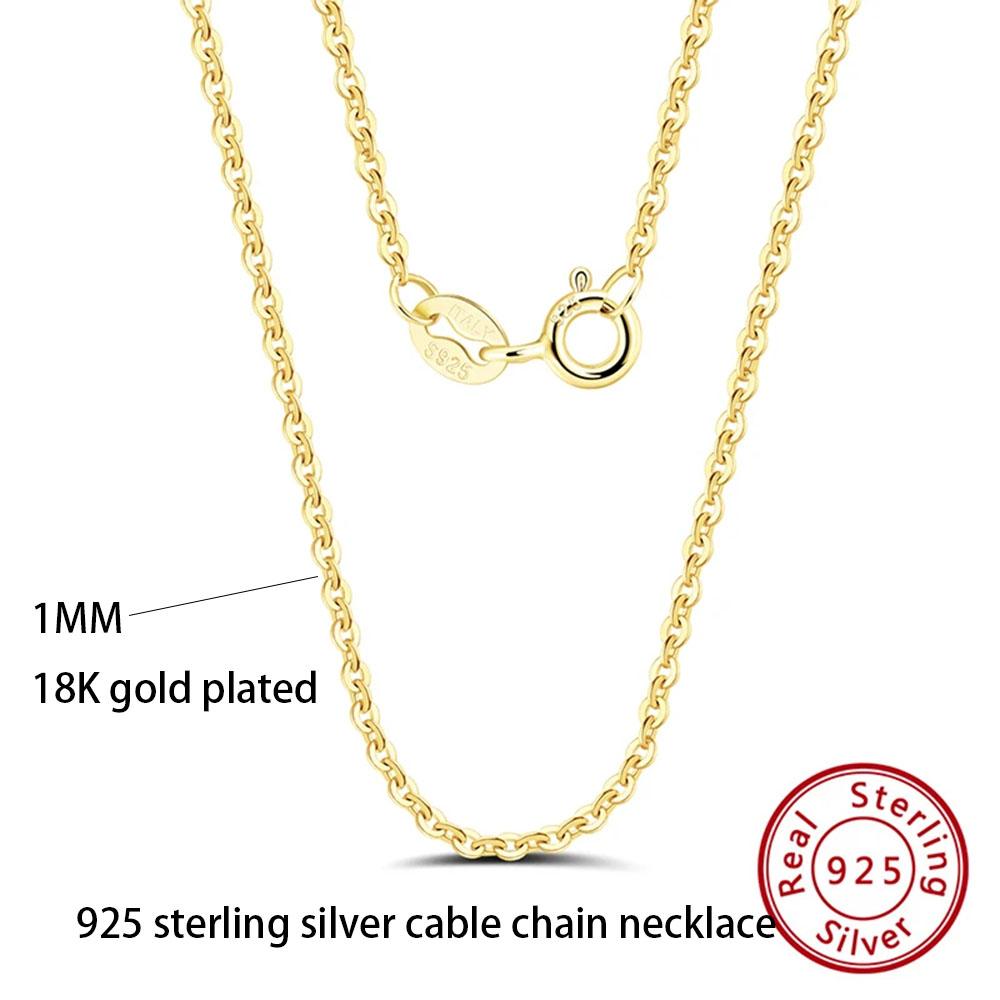 

Effie Queen 100% 925 Sterling Silver Basic Chain Necklaces Box/Snake/Chopin/Figaro Beaded Chain 40-60cm Unisex DIY Casual Wear 40cm