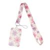 Credential Holder Pink Ribbon Lanyards for Keys Neck Strap For Card Badge Gym Keyring Nurse Accessories