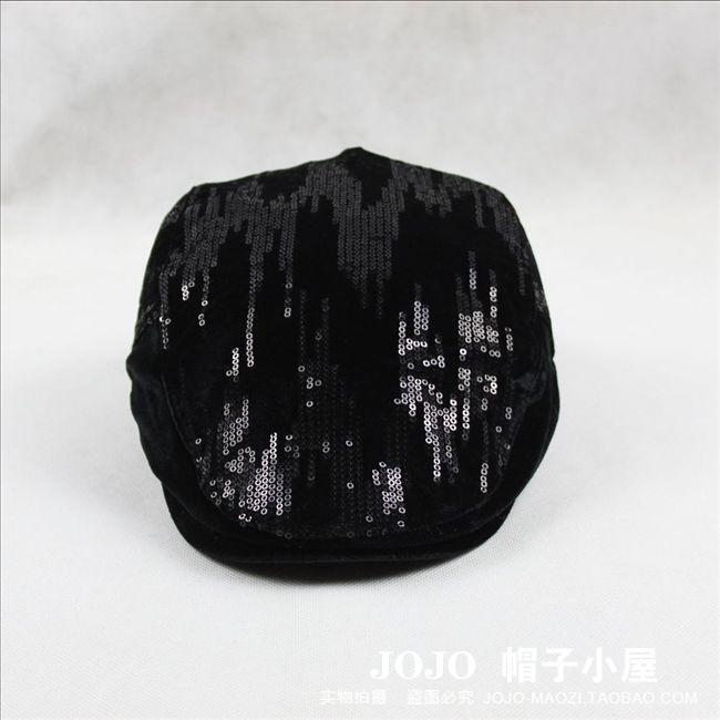 Yuying sequined cap middle-aged and elderly autumn and winter women's hat forward hat casual versatile trend soft top big brim