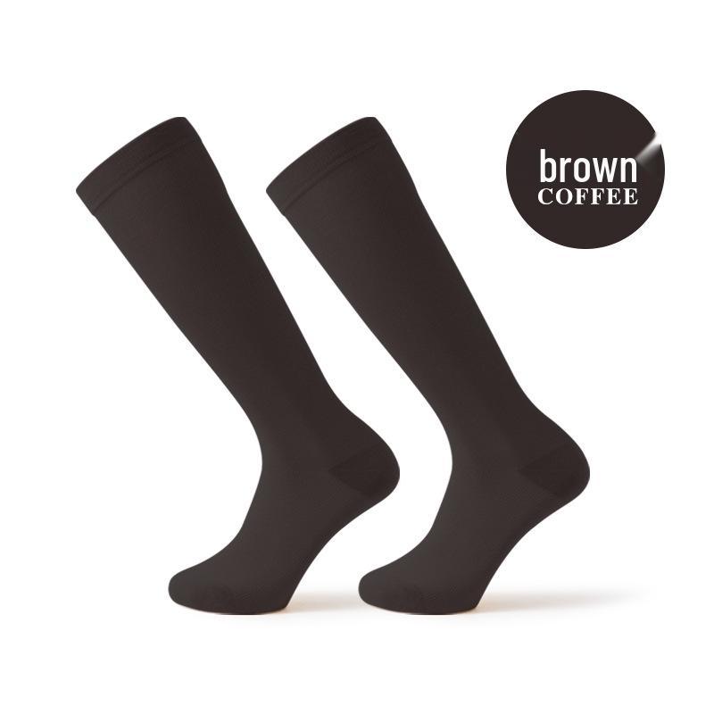 Unisex Elastic Compression Knee-High Socks for Outdoor Cycling, Running, and Fitness