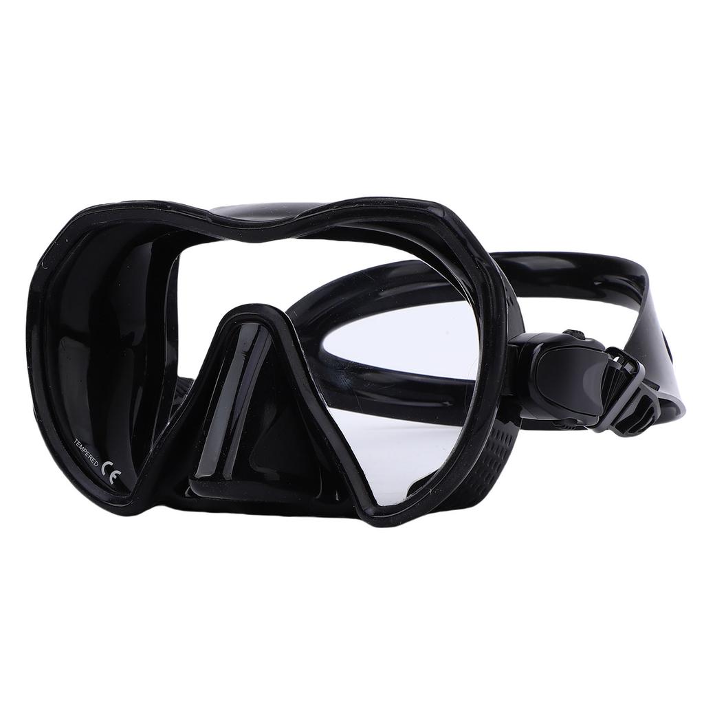 Swim Glasses 180 Degrees Clear View Adjustable Headband Tempered Glass Adult Swim Glasses with Nose Cover for Pool