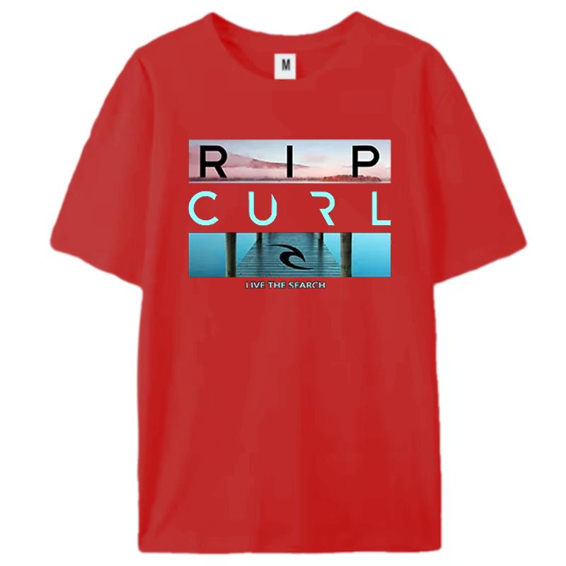 Selling Rip Live the Search Beauty Curl Logo Men's T-Shirt Summer Amazing Quality 100% Cotton White Top Tees Male New T-Shirt