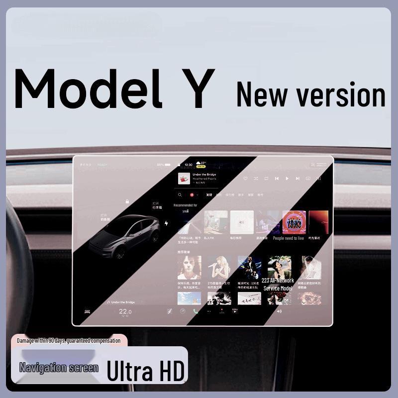 Tempered Glass Screen Protector for 25 Tesla Model Y Variants - Central Console Decoration