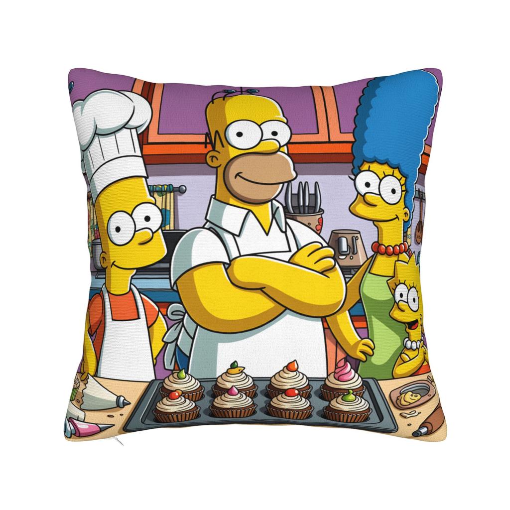 Pillow Cover Funny SSimpsons Green Polka Dot Family Cute Funny Pillow Case For Sofa Couch Bed Living Room Pillowcases