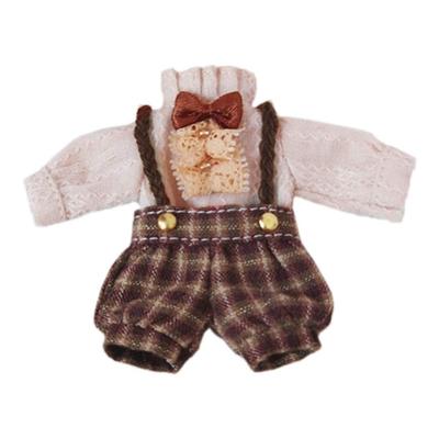 Rakulifey Obitsu 11 Clothes OB11 Size Outfit Set for Obitsu Doll 11cm, Shirt and Overalls, Cute 2-Piece Set (Type 2)