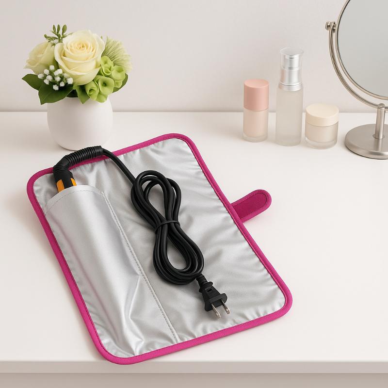 Portable Anti-Heat Mats Heat Resistant Mat Pouch For Hair Straightener Flat Iron Curling Iron Prevent Burns Styling Organizer