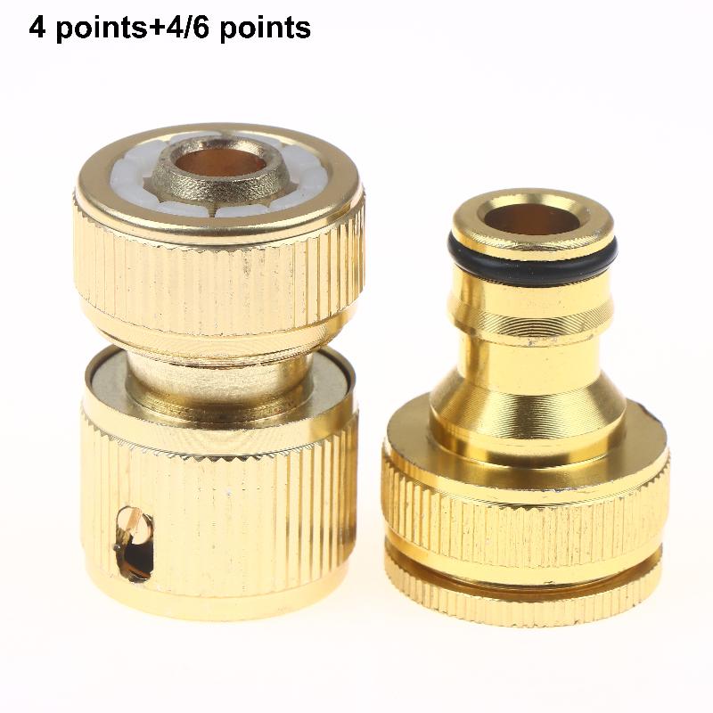2Pcs Standard Aluminum Hose Connector Set - 4/6'' Tap Fitting Quick Connect For Garden Pipes Hose Connector