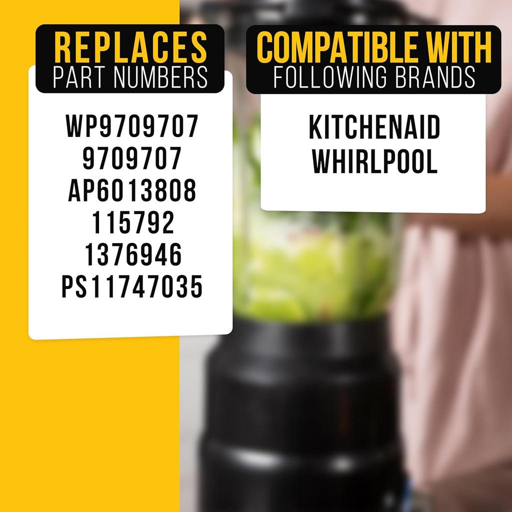 PartsBroz WP9709707 9709707 Rubber Foot Pads (5-Pack) - Compatible With Whirlpool KitchenAid Stand Mixer Blender - Replaces AP6013808 115792 1376946