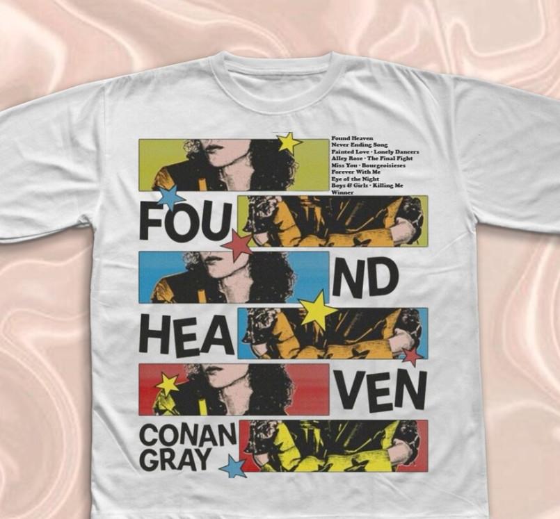 Conan Gray Shirt Conan Gray Merch Gift For Fans Found Heaven Concert T-Shirt