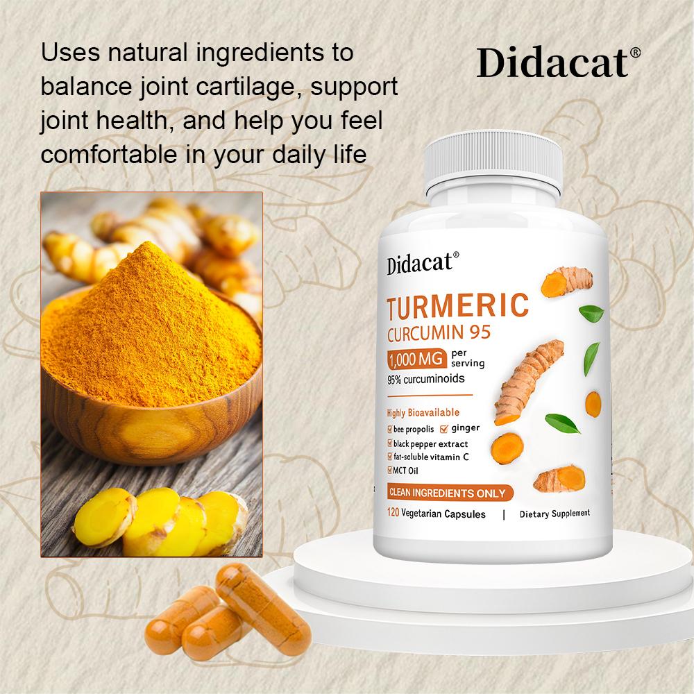 Kurkuma Curcumin 95 1000mg, 120 vegetarische Kapseln Antioxidans und Gelenkunterstützung Nahrungsergänzungsmittel
