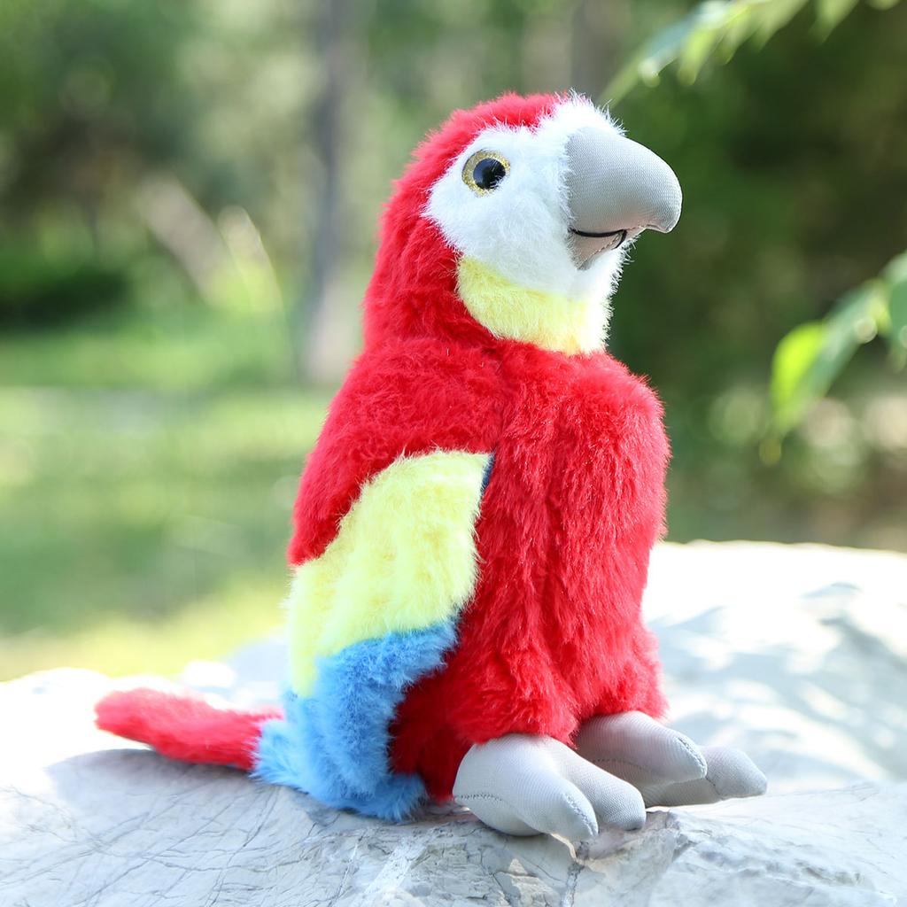 Macaw Simulated Plush Toys Cute Parrot Plushie Toy Stuffed Animal Plush Keychains Women's Handbag Pendants Kawaii Puppets