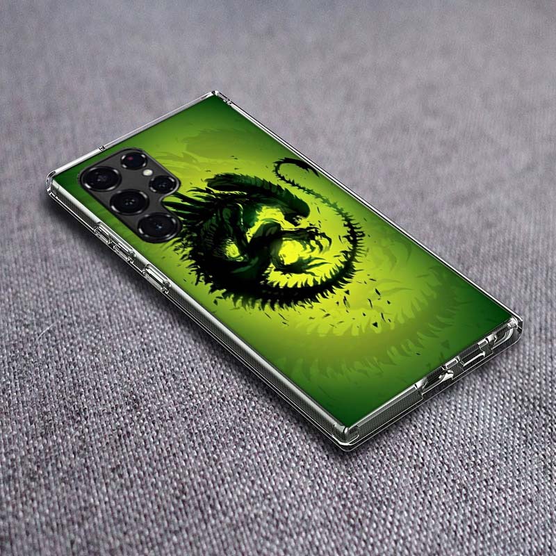 COOL A-Alien Xenomorph Phone Case For Samsung Galaxy S24 S23 S21 S20 FE S22 S26 Ultra S25 Edge S10 Plus Cover Clear TPU Capa She