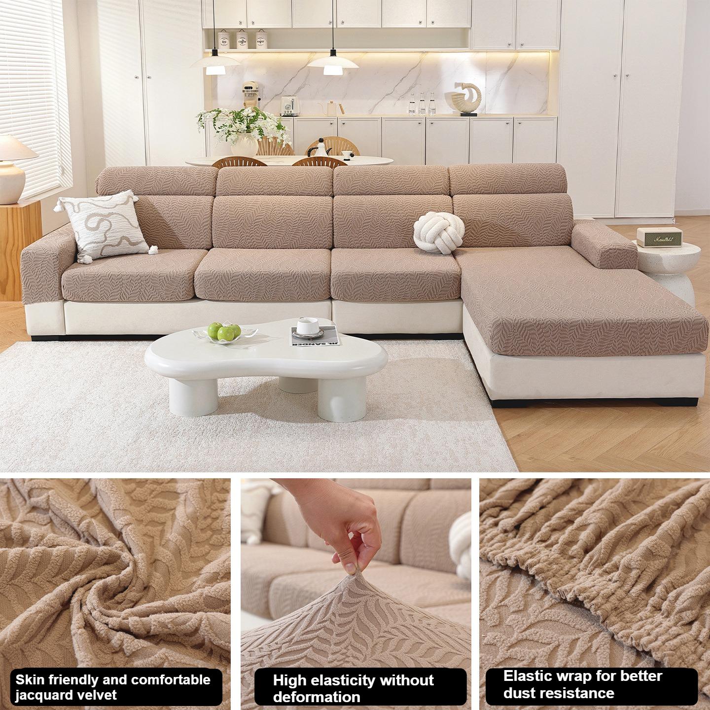 

New High Elasticity Non-Slip Jacquard Sofa Cushion Cover Removable Machine Washable Furniture Covers for Home Kids Pets Head pillowcase