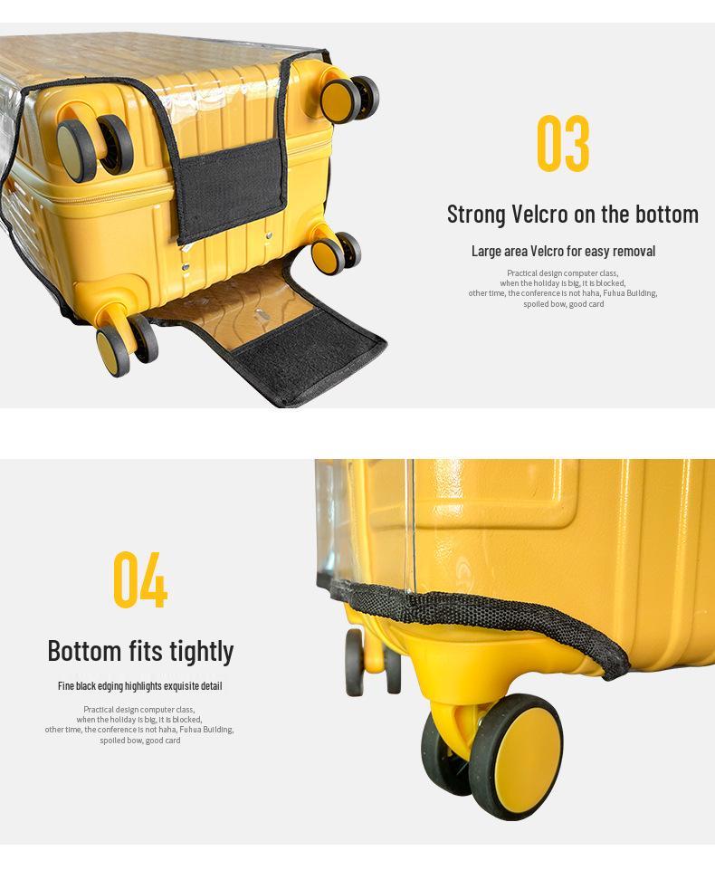 Transparent Waterproof PVC Luggage Protector for Trolley Suitcases - Wear-Resistant and Dust-Proof