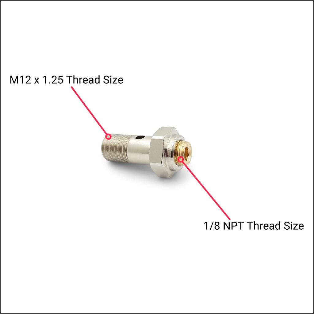 M12x1.25 Fuel Oil System Banjo Bolt Kit (M12-12mm)