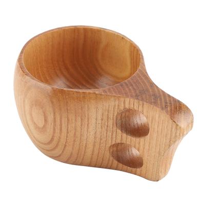 Wooden Coffee Cup Portable Outdoor Wood Drinking Mug with Handle for Bar Restaurant Cafe Hotel Home and Travel Use
