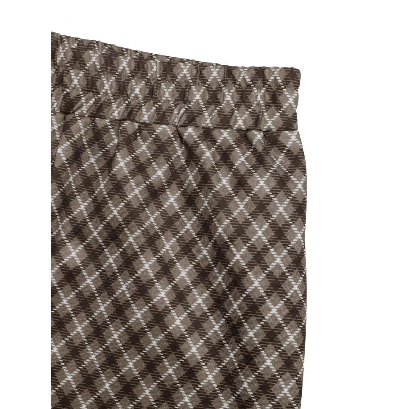YYFS Women's Fashion Casual Plaid Print High Waist Trousers Pants & Capris