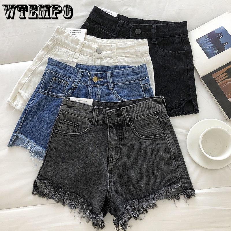 Women's Denim Shorts Spring New Korean Version Loose A-line Wide Leg Shorts