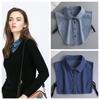 Lapel Buttons Women Fake Collar Cotton Detachable Collar Versatile Denim Fake Collar  Women