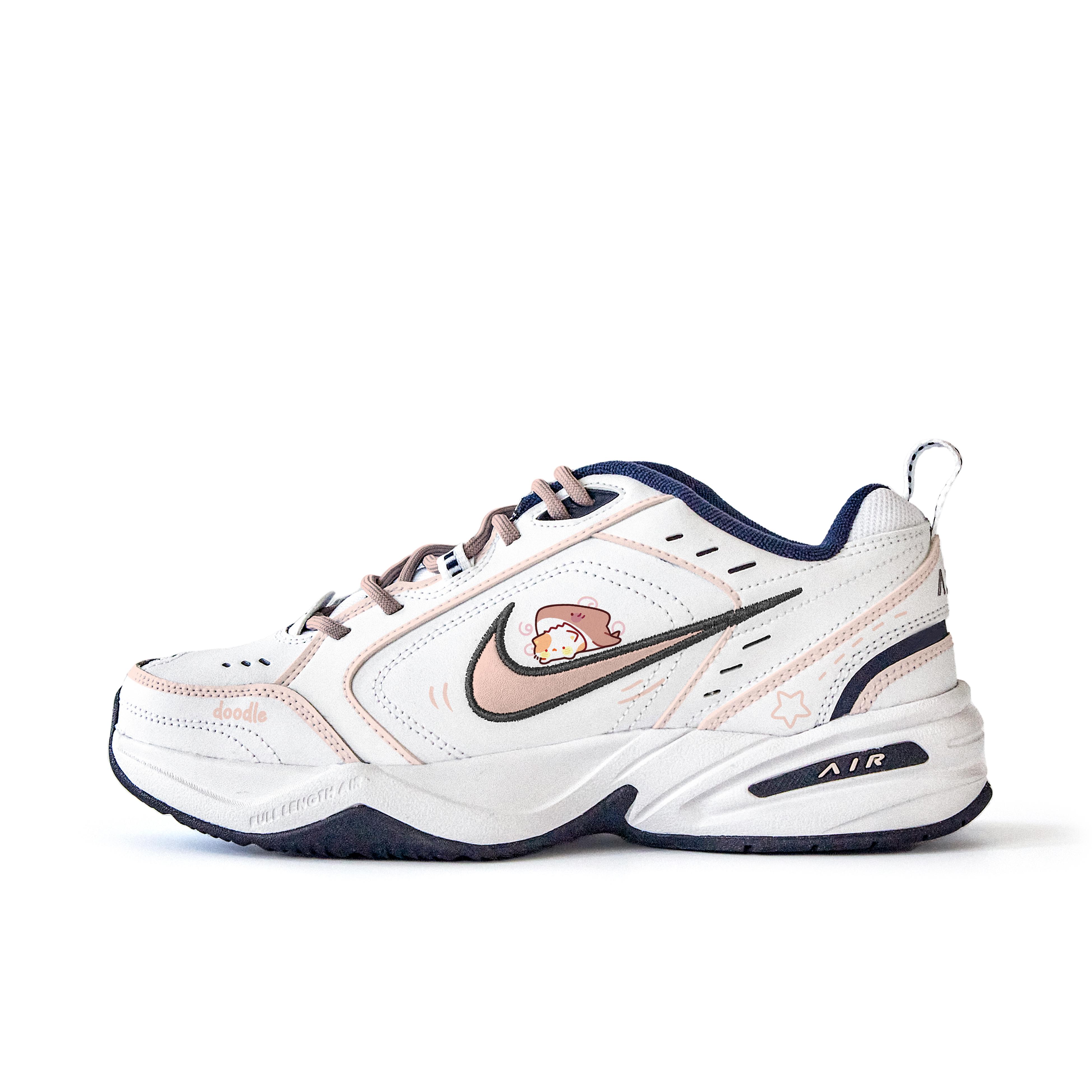 

Nike Air Monarch 4 Slip Resistant Abrasion Resistant Low top Chunky Sneakers Unisex White 415445-102 (Team746-) 44