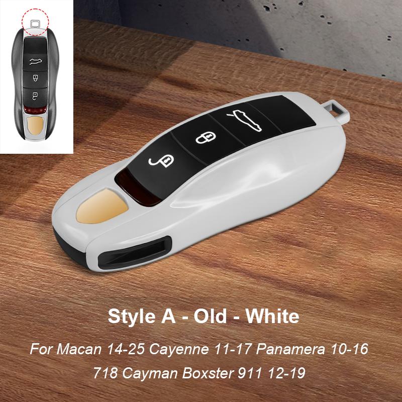 Solid Color ABS For Porsche Panamera Macan 718 Taycan 911 Cayman Boxster 971 Remote Smart Car Key Case Cover Car Accessories