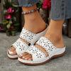 Large Size Platform Open Flower Wedge Sandals for Women, Summer Beach Flip-flops