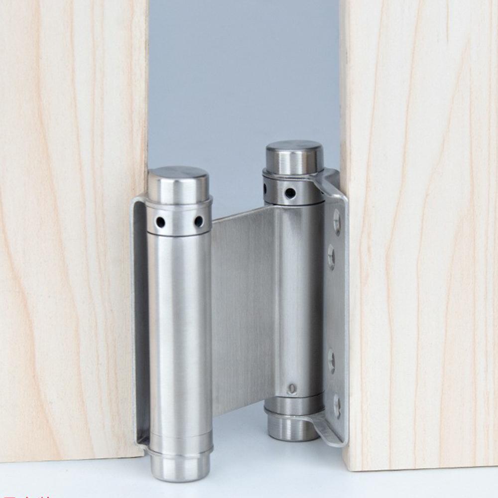 2pcs 3 Inch Double Action Spring Door Hinges Stainless Steel Self-Closing Two-Way Door Swing Hinge Adjustable Tension Heavy Duty