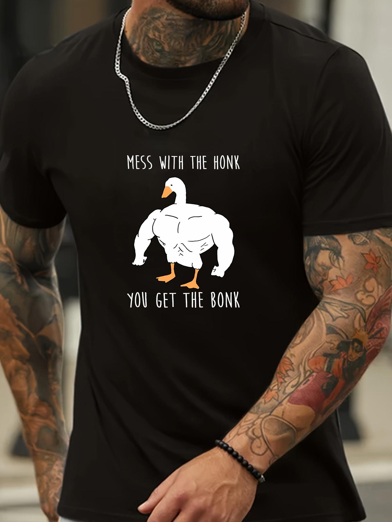 Cotton T-shirt with Goose Graphic M