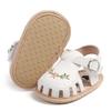 2025 Newborn Baby Girl Sandals Summer Embroidered Leisure Comfortable Lightweight Floral Soft Sole Wrap Toe Sandals For 0-18M