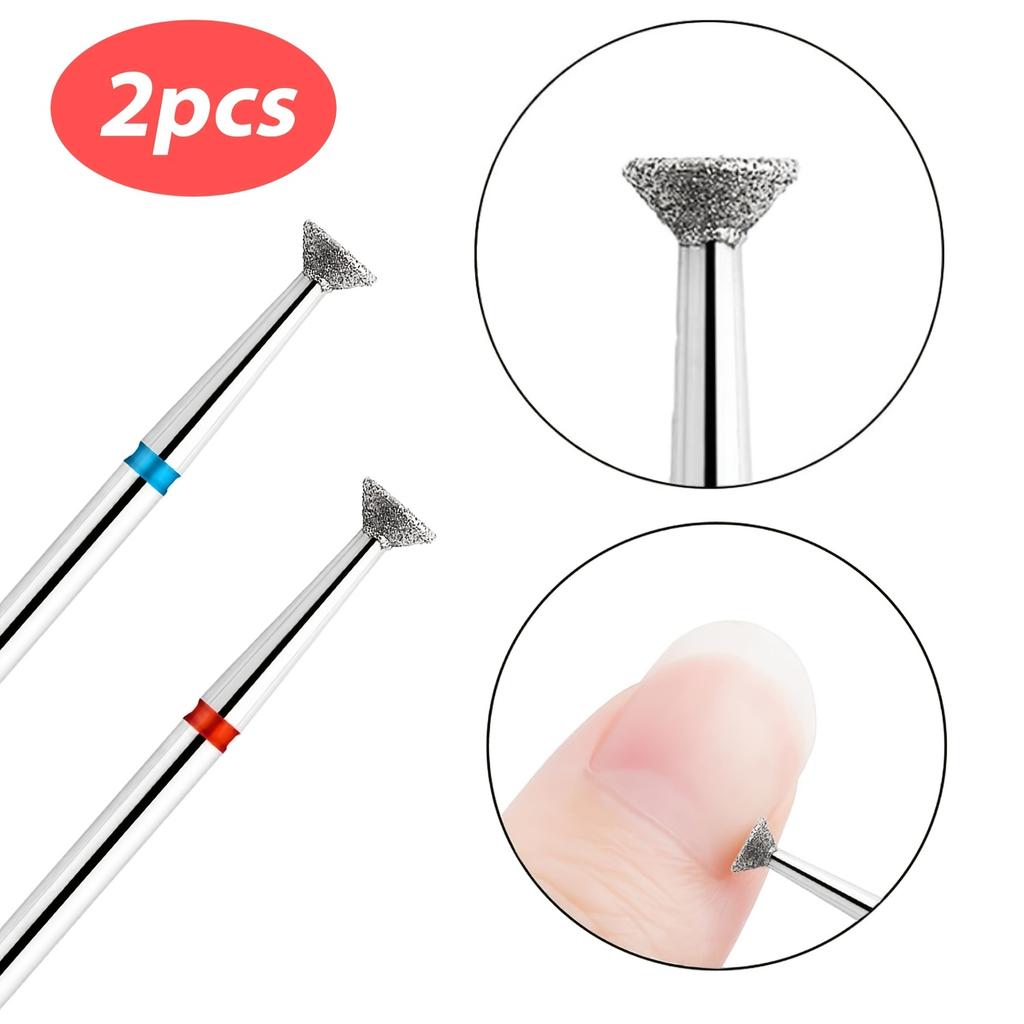 2-Pack Flying Saucer Shape Nail Grinder Durable Metal Precision Tip for Excess Glue Removal, Cuticle Care and Manicure and Pedicure Tools