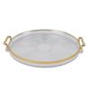Runde Schale mit goldenem Griff Elegante Multifunktionale Servierschale mit goldenem Rand für Obst Desserts Transparent