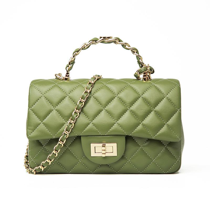 Leather rhombus chain bag women's handbag high-end new versatile single shoulder messenger small square bag