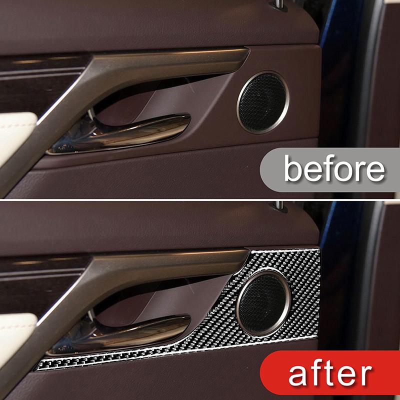 Panel Osłona Klamki Tylnych Drzwi Samochodu z Włókna Węglowego Naklejki Dekoracyjne Dla Lexus RX300 2016- Wnętrze