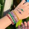 Rectangle Zircon Bracelet Multi-Color Optional Simple Gemstone Jewelry Women'S Gift