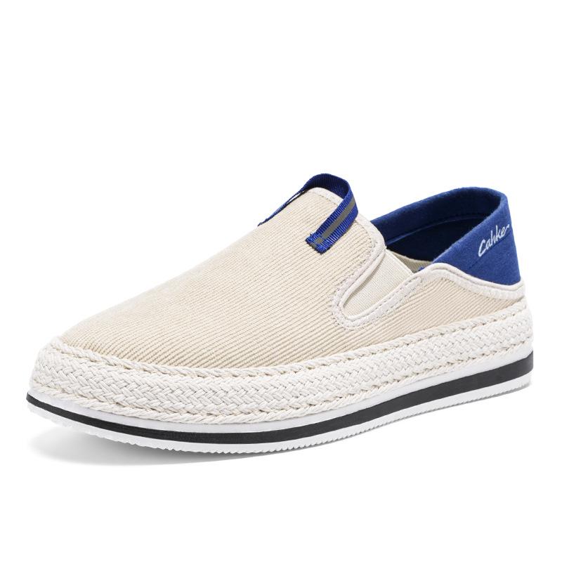 

Весенние новые мужские четырехсезонные повседневные парусиновые туфли на толстой подошве с одной педалью, ленивые туфли Douyin live мужская обувь 39 standard sneaker size бежевый