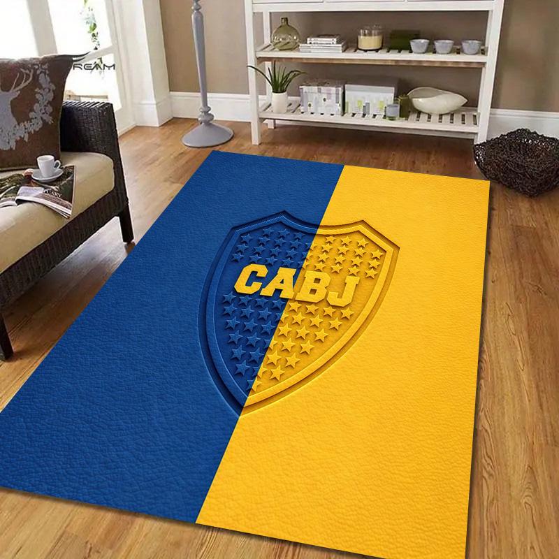 Club Atletico Boca Juniors2 Flannel Pattern Square Carpet,Area Rug,Carpet Rug for Living Room Bedroom Sofa Playroom Decor,Non-slip Floor Mat