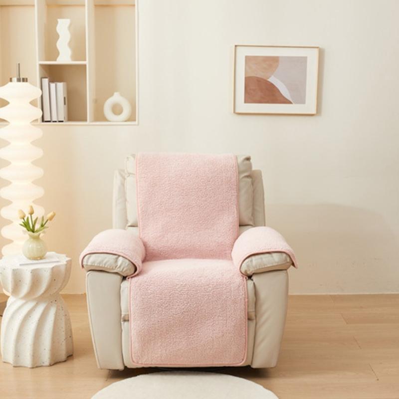 Armrest Cover Lambswool Recliner Slipcover Soft and Durability Chair Protector for Living Room or Bedroom