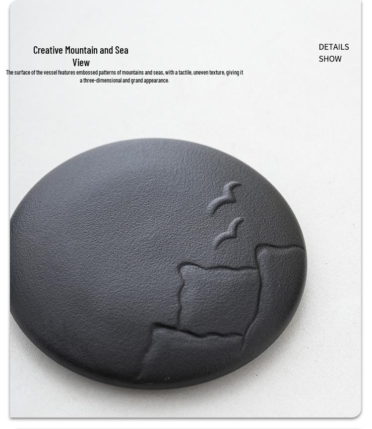 Ceramic Tea Brewing Cup: Coarse Pottery Personal Mug with Engraving - Perfect for Office or Souvenir Gift