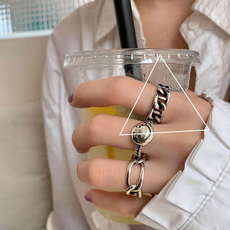 Chic Korean Inspired Openwork Heart And Letter Ring With Unique Vintage Style For Every Occasion J1133