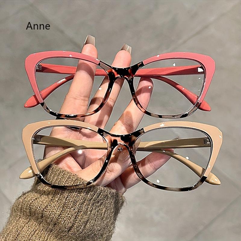 Vintage Cat Eye Women Eyeglasses Simple Multicolor Rim Blue Light Blocking Spectacles New Trendy Ins Design Eyewear