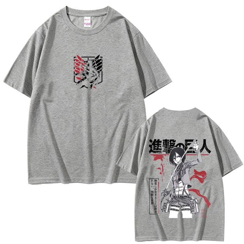 Anime Attack on Titan Mikasa AckerUnisex Merch Tshirt Unisex Women Unisexga Harajuku Oversized T Shirt Male Casual Retro Cotton Tshirts