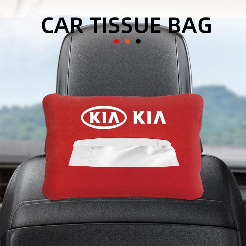 ACZ2 Car Tissue Box Cover Sun Visor Chair Back Hanging Type Tissue Storage Case For Kia Rio Ceed Sportage Cerato Soul Sorento