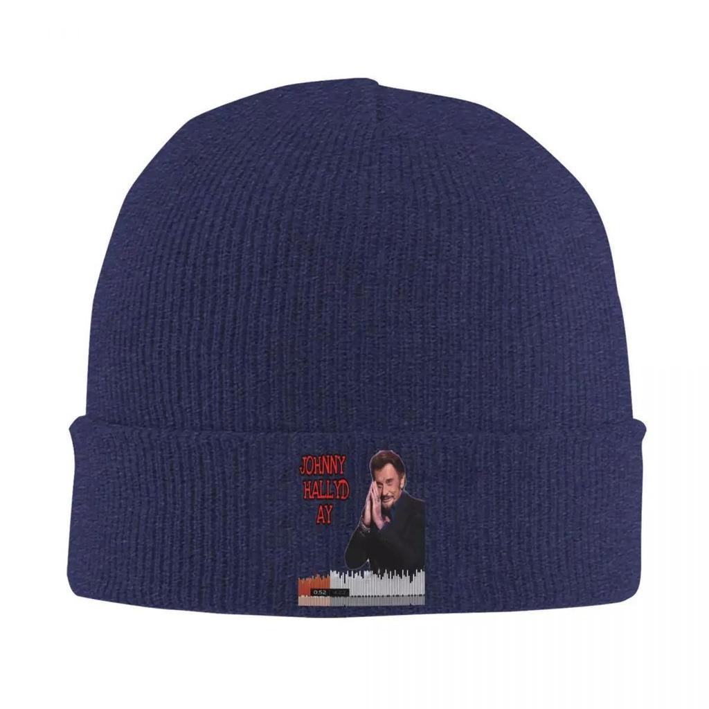Pop Singer Johnny Hallyday Knitted Hat Beanies Autumn Winter Hats Warm Street Cap for Unisex WoUnisex