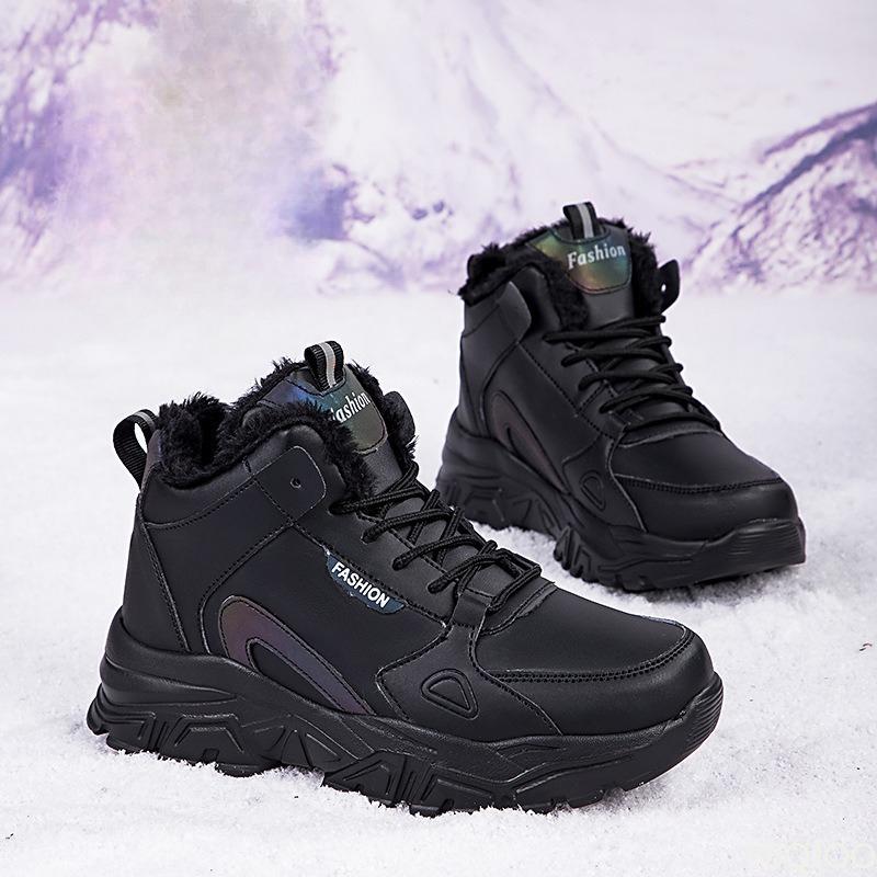 Winter new fashionable versatile high top women's shoes casual comfortable cotton shoes warm sports women's shoes
