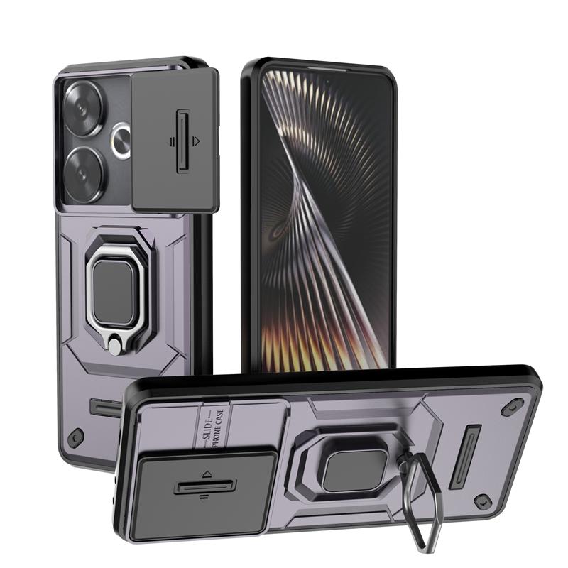 

Для Poco F6 5G чехол с выдвижным объективом для камеры защитный чехол для телефона для Xiaomi PocoF6 Poco F6 Little F 6 автомобильный магнитный держатель кольцо задняя крышка For Poco F6 5G