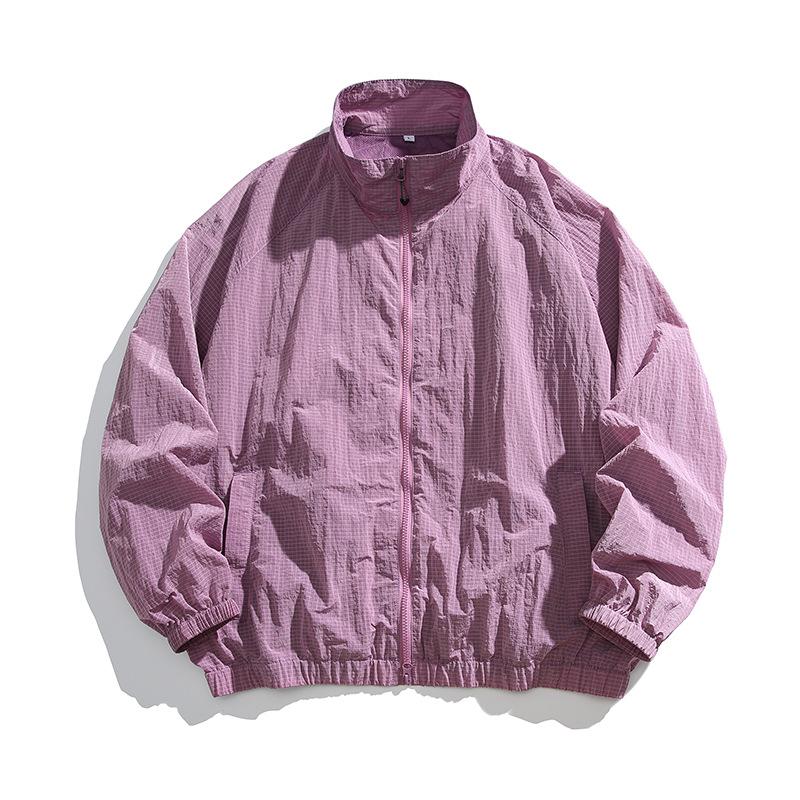 Unisex Lightweight Quick-Dry Stand Collar UV Protection Hiking Jacket