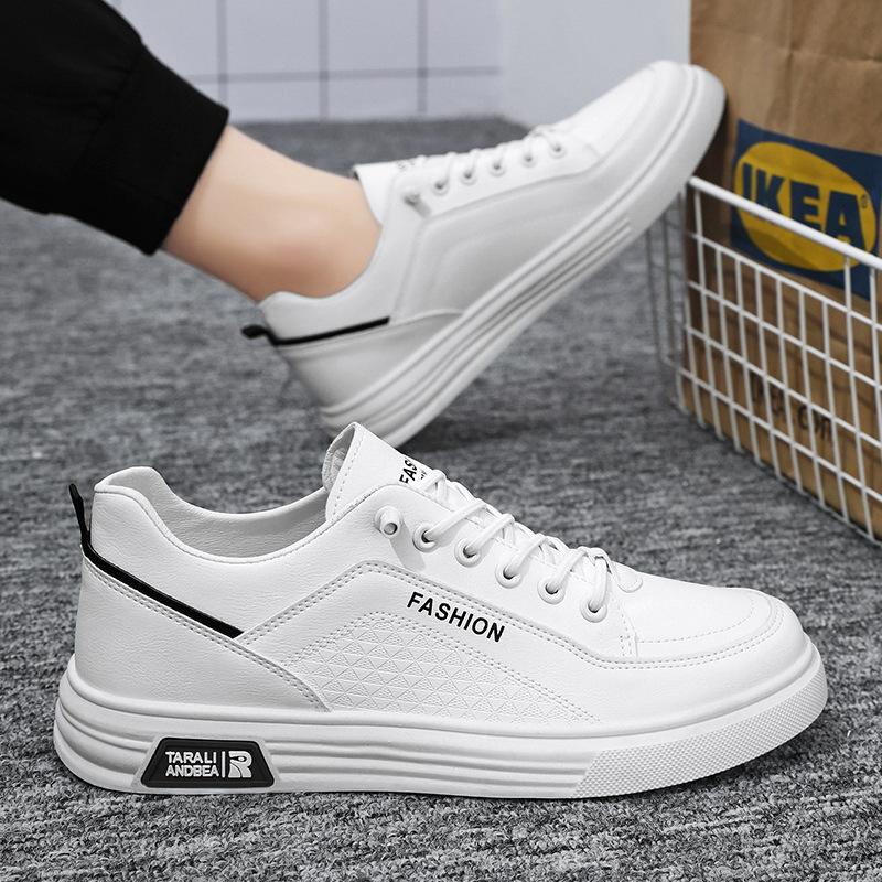 Putian Men's Shoes New Breathable Little White Shoes Men's Trend Versatile Sports Shoes Flat Casual Board Shoes Leather Tide Waterproof
